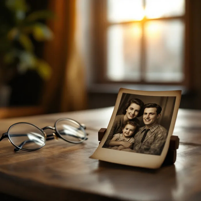 Restaurar Foto Antiga — exemplo gerado no Lumageni